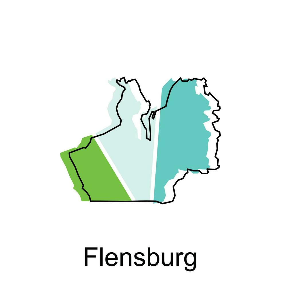 vector map of Flensburg modern outline, High detailed vector illustration Design Template