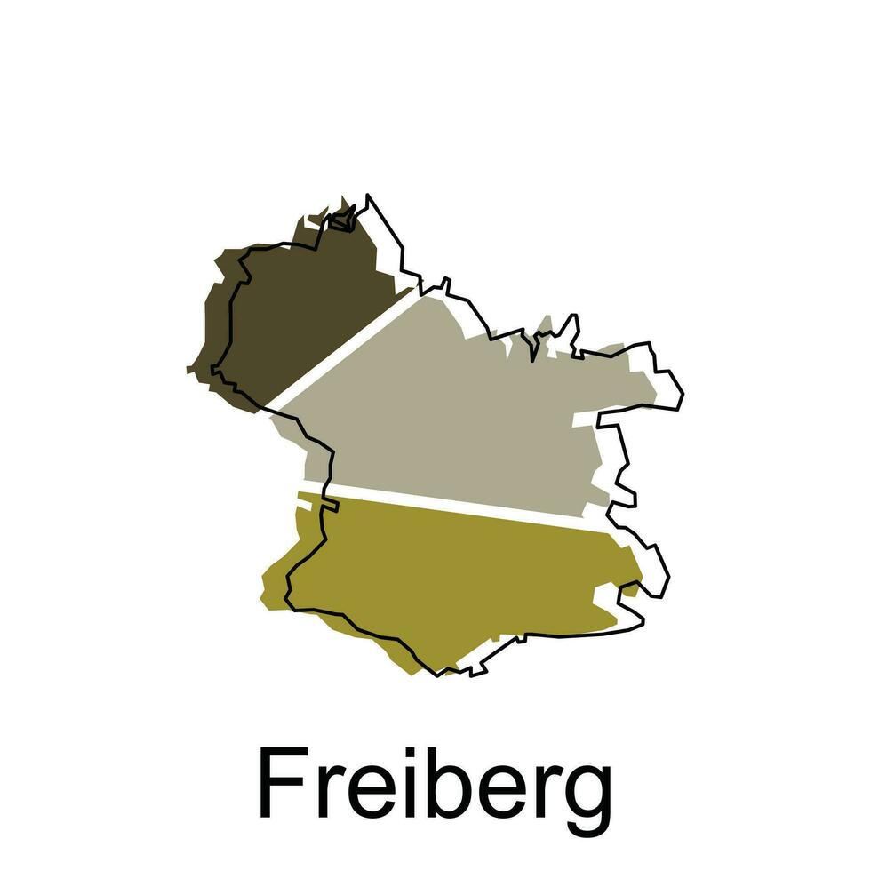 vector map of Freiberg modern outline, High detailed vector illustration Design Template