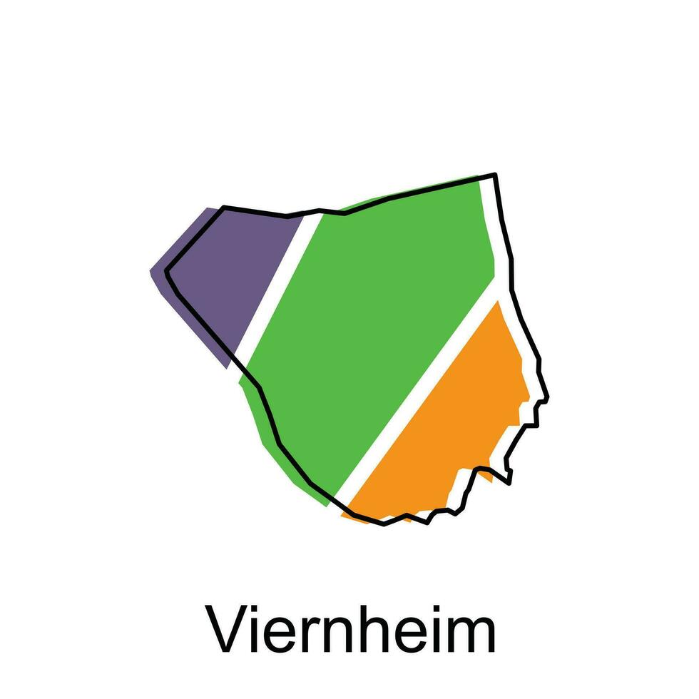 Map city of Viernheim illustration design template, geometric colorful modern design vector