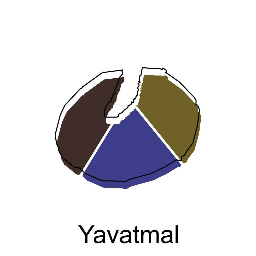 Yavatmal map. vector map of the India Country. Borders of for your