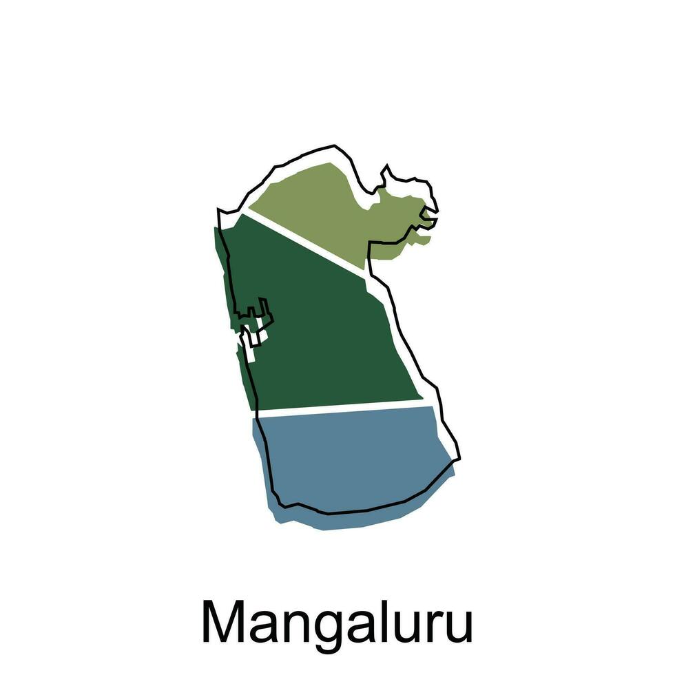 mapa de mangaluru ciudad moderno describir, alto detallado ilustración vector diseño modelo