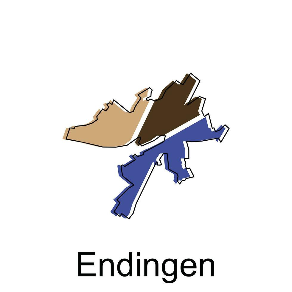 vector map of Endingen modern outline, High detailed vector illustration Design Template