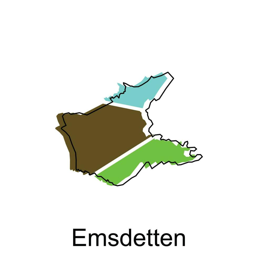 vector map of Emsdetten modern outline, High detailed vector illustration Design Template