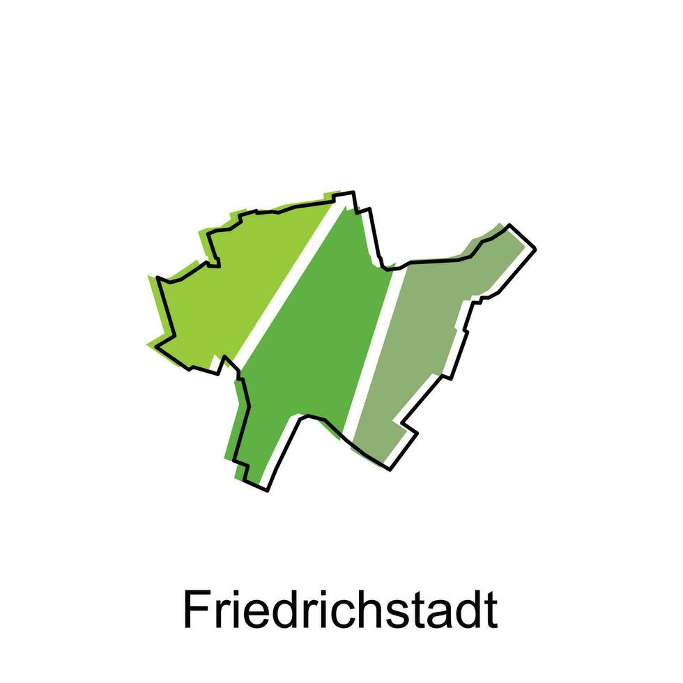Friedrichstadt City of German map vector illustration, vector template with outline graphic sketch style isolated on white background