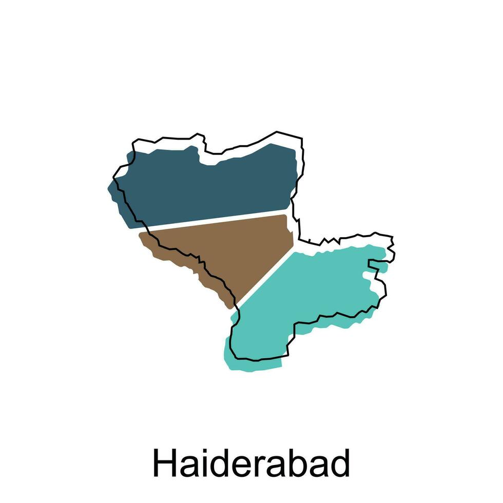 mapa de haiderabad mundo mapa internacional vector modelo con describir, gráfico bosquejo estilo aislado en blanco antecedentes