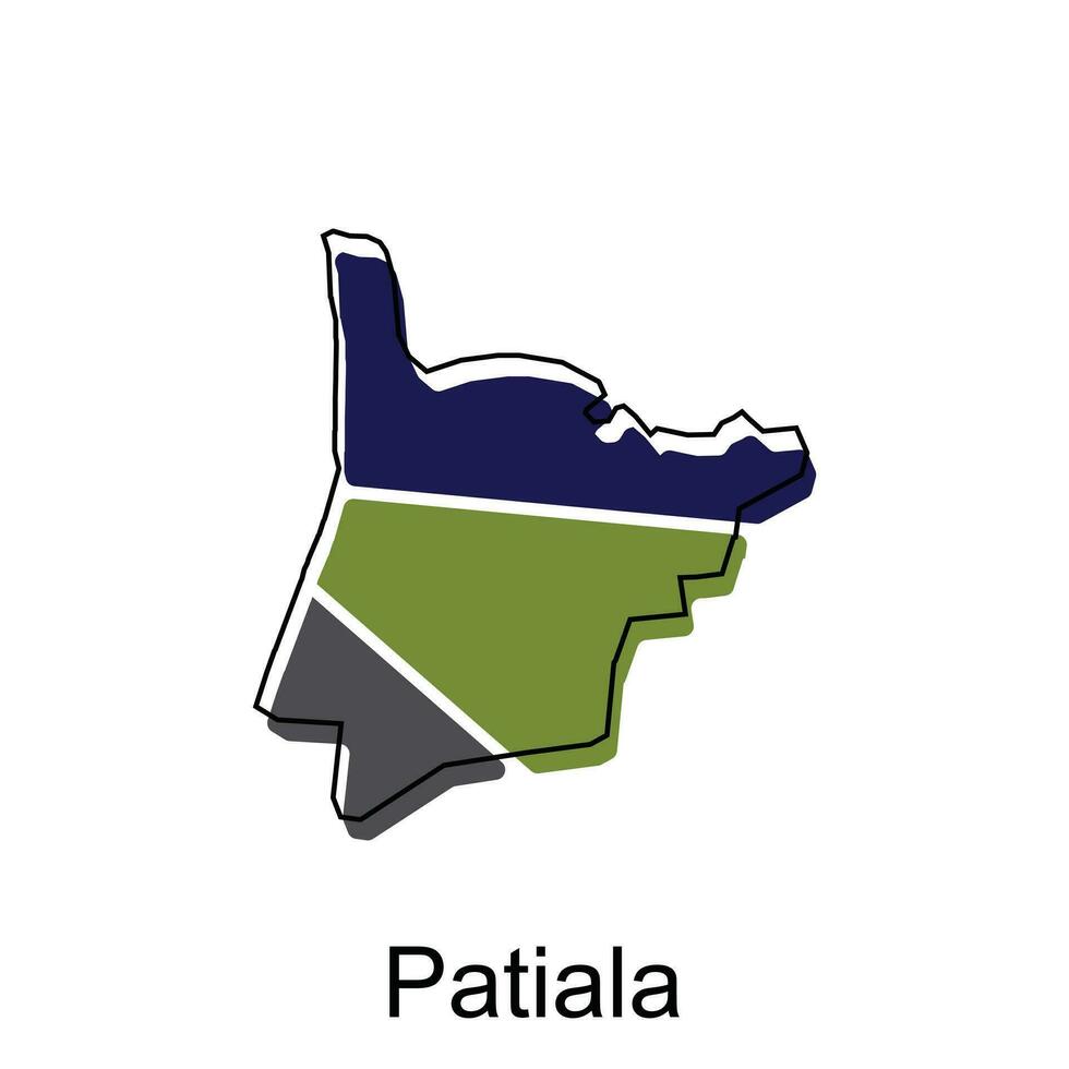 mapa de patiala moderno describir, alto detallado vector ilustración diseño plantilla, adecuado para tu empresa