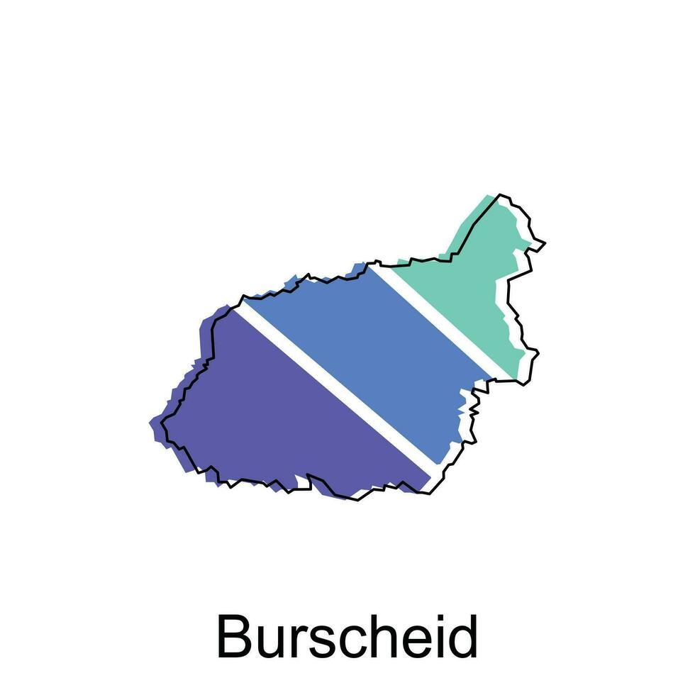 mapa de burscheid vistoso geométrico contorno diseño, mundo mapa país vector ilustración modelo