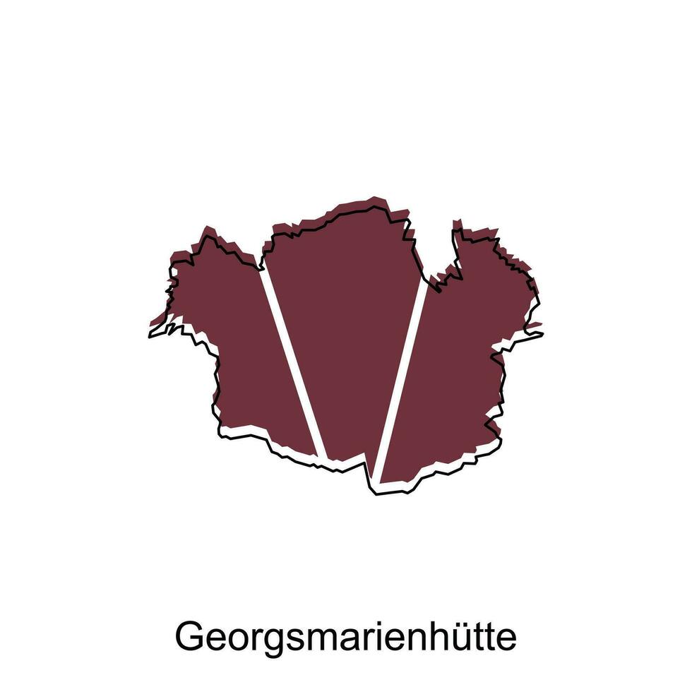 mapa de georgsmarienhutte diseño plantilla, geométrico con contorno ilustración diseño vector