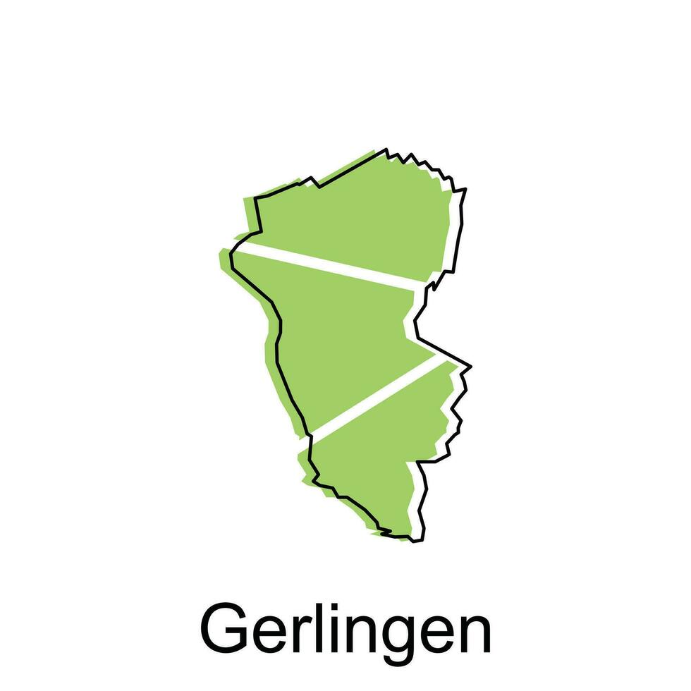 mapa de Gerlingen diseño plantilla, geométrico con contorno ilustración diseño vector