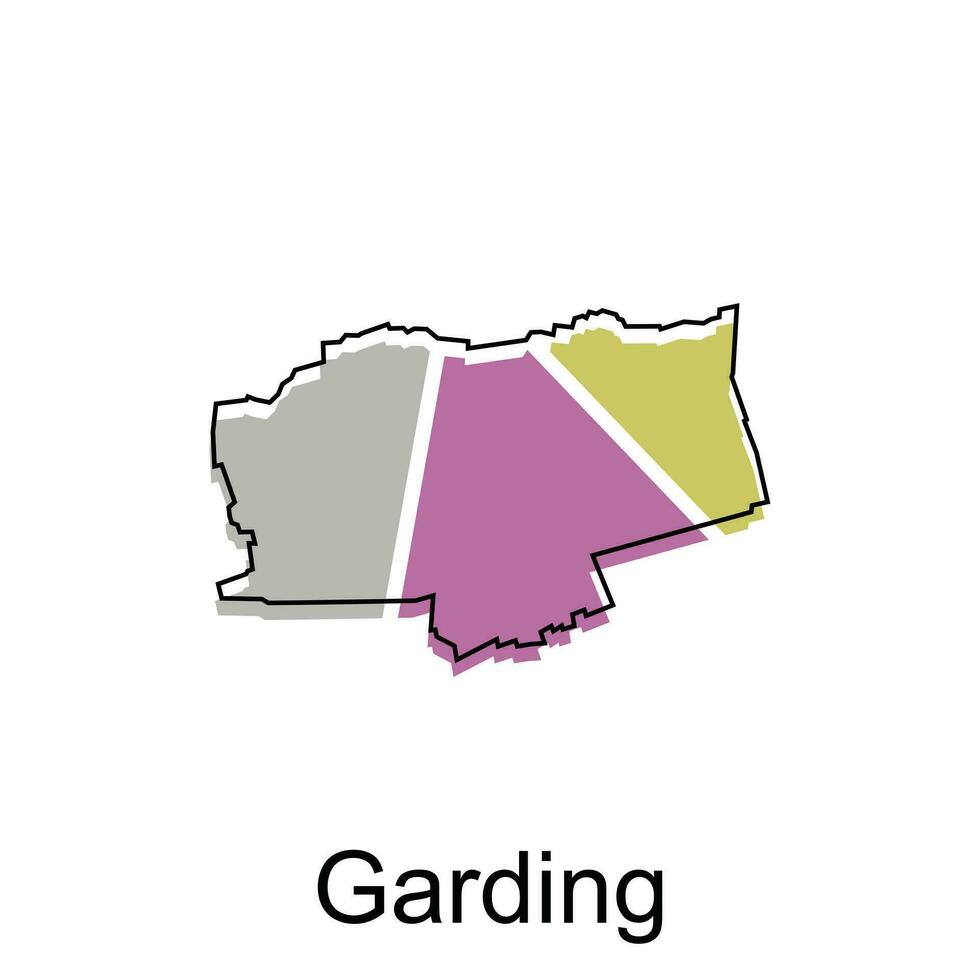 Garding City of Germany map vector illustration, vector template with outline graphic sketch style isolated on white background