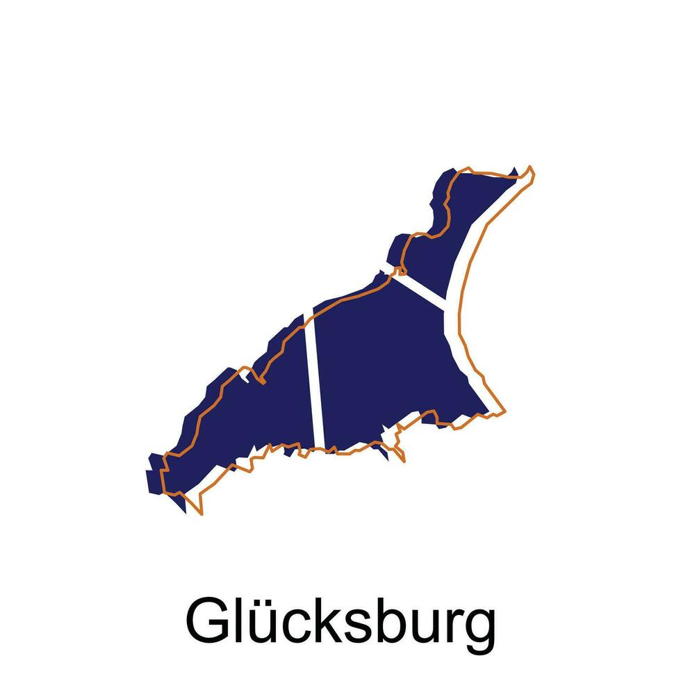 mapa de Glucsburg moderno describir, alto detallado vector ilustración diseño plantilla, adecuado para tu empresa