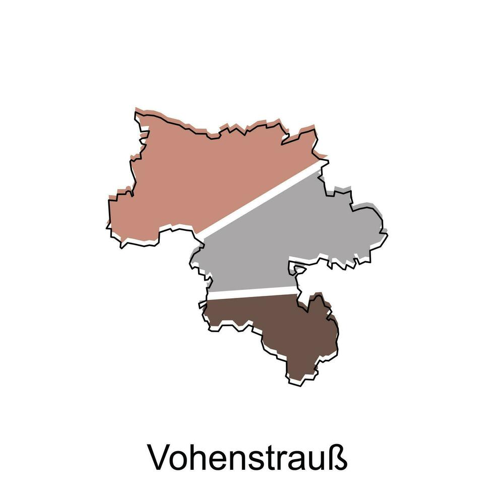 mapa ciudad de vohenstraub ilustración diseño plantilla, geométrico vistoso moderno diseño vector