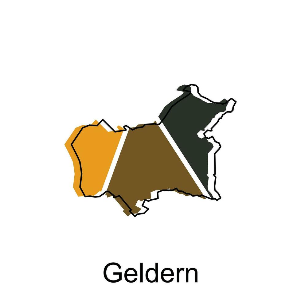 mapa de geldern diseño plantilla, geométrico con contorno ilustración diseño vector
