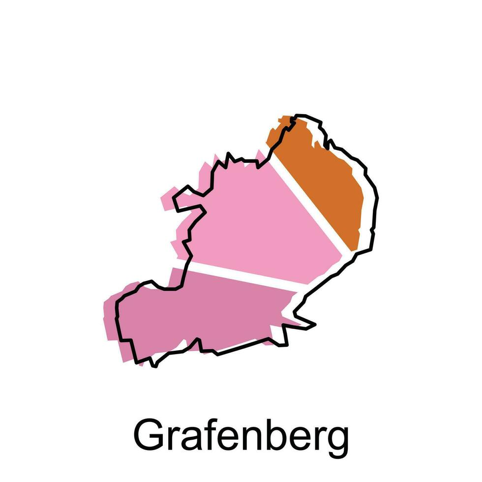 map of Grafenberg modern outline, High detailed vector illustration Design Template, suitable for your company