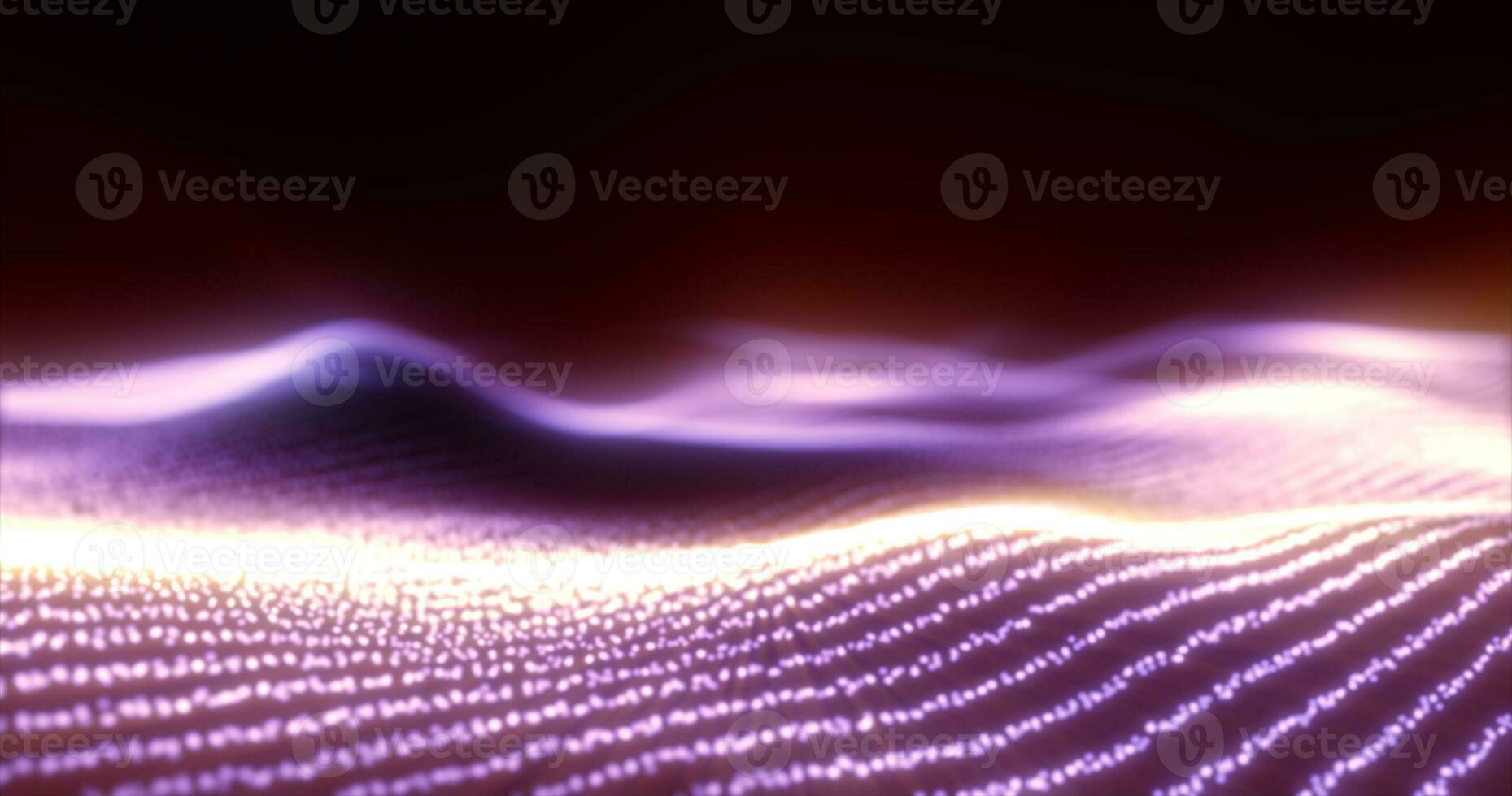 Abstract purple waves from glowing particles and lines futuristic hi-tech background photo