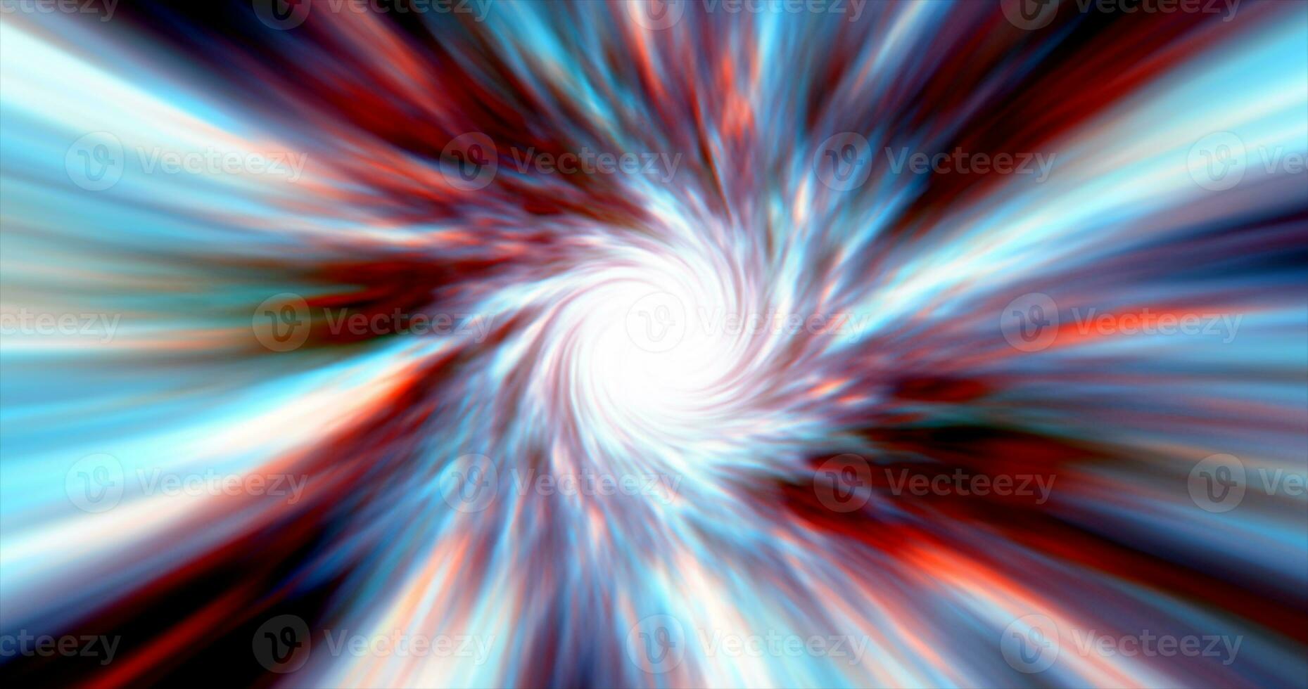 Multicolored hypertunnel spinning speed space tunnel made of twisted swirling energy magic glowing light lines abstract background photo