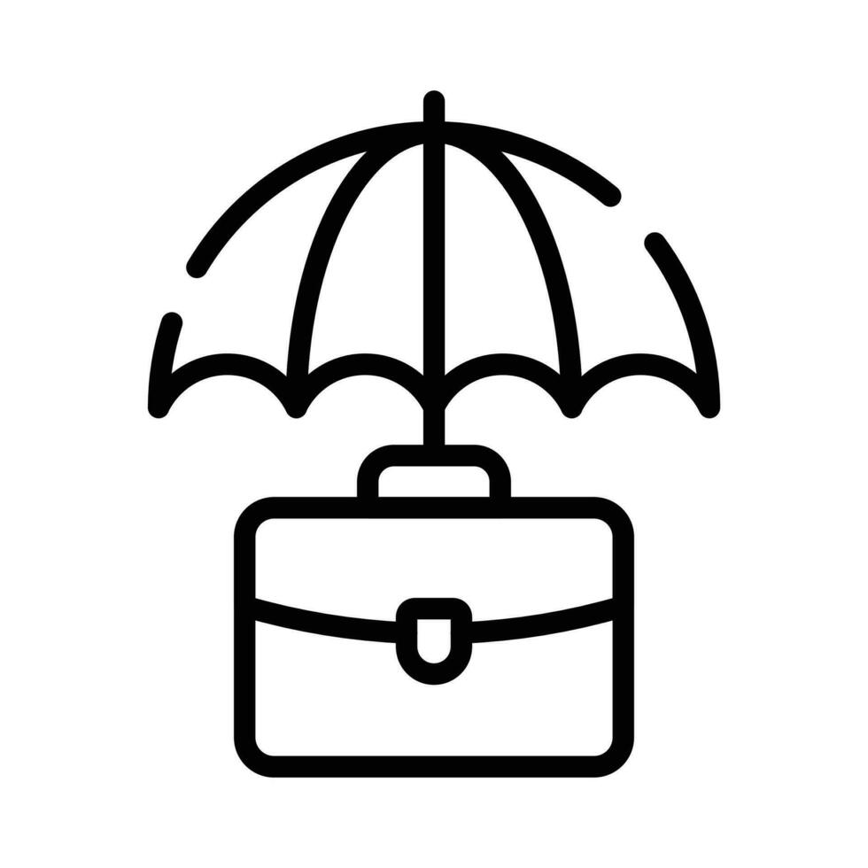 negocio bolso debajo paraguas demostración negocio concepto icono vector