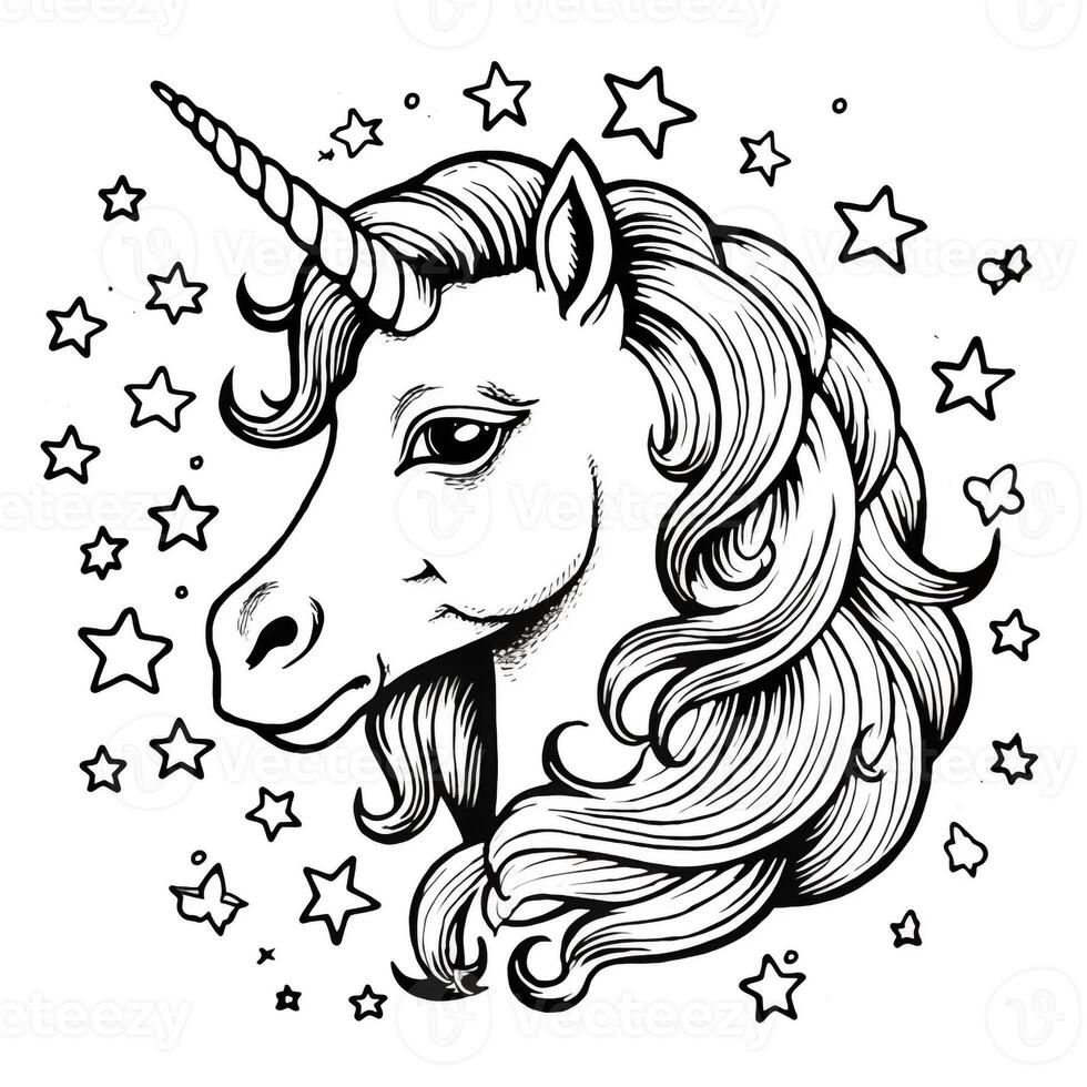 Unicorn Coloring Page For Kids photo