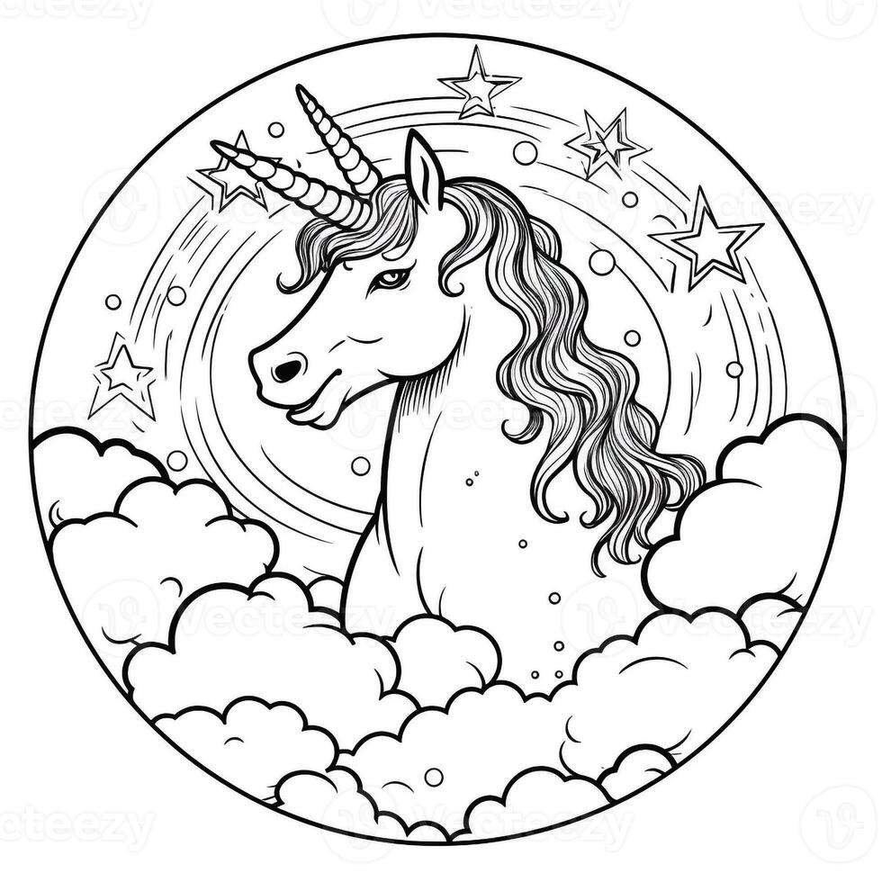 Unicorn Coloring Page For Kids 26966430 Stock Photo at Vecteezy