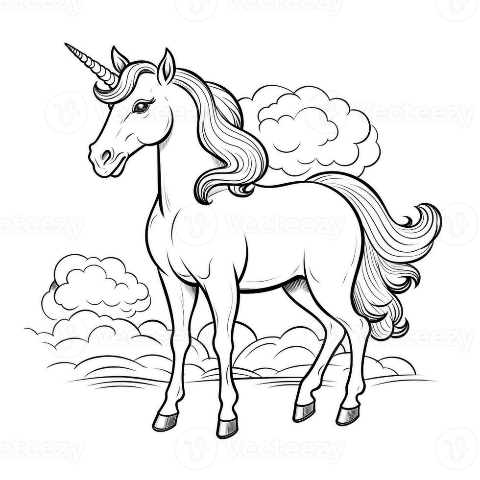 Unicorn Coloring Page For Kids photo