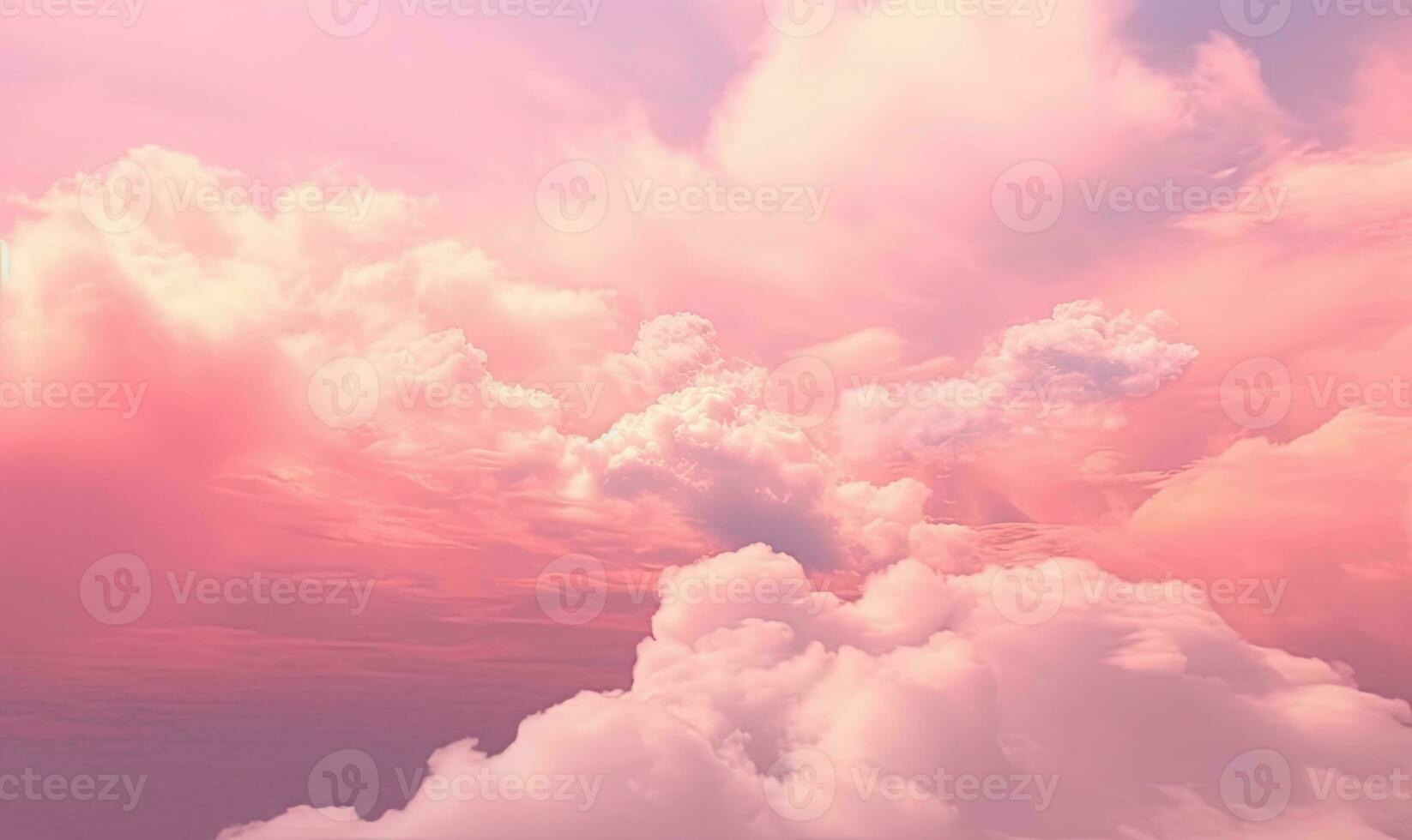 Romantic pink sky background. Clouds soft on sunset. For banner, postcard, book illustration. Created with generative AI tools photo