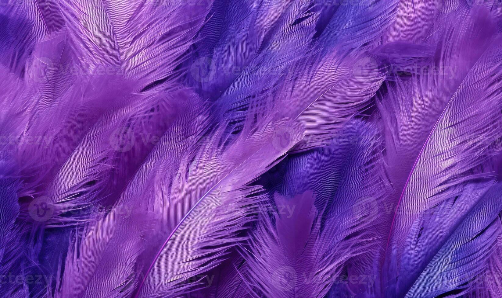 Feathers soft background. Purple bird feathers. For banner, postcard, book illustration. Created with generative AI tools photo