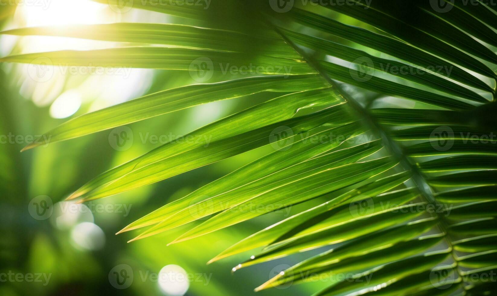 Palm leaves textured wallpaper. Creative abstract surface banner. For postcard, book illustration. Created with generative AI tools photo