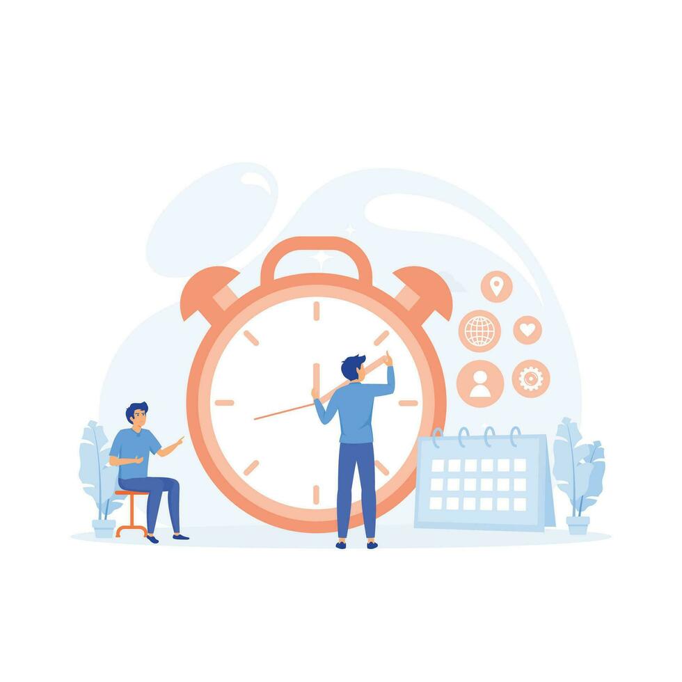 Time Management Business Strategy,  Successful business project planning, development and scheduling. flat vector modern illustration