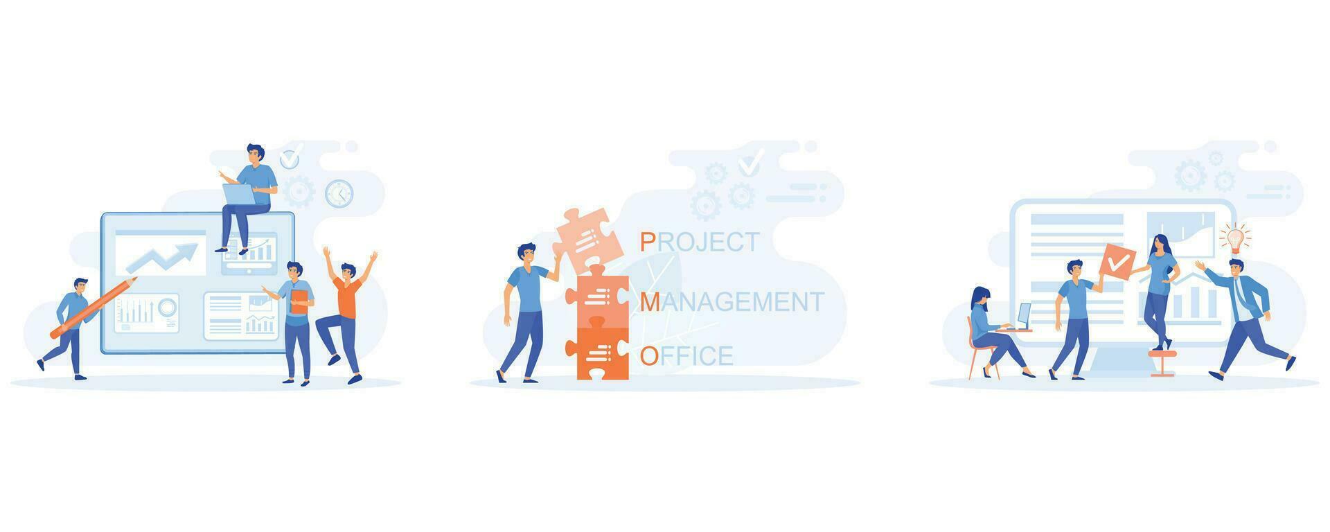 flujo de trabajo organización. proyecto administración oficina acrónimo, ágil visual proyecto gestión, conjunto plano vector moderno ilustración