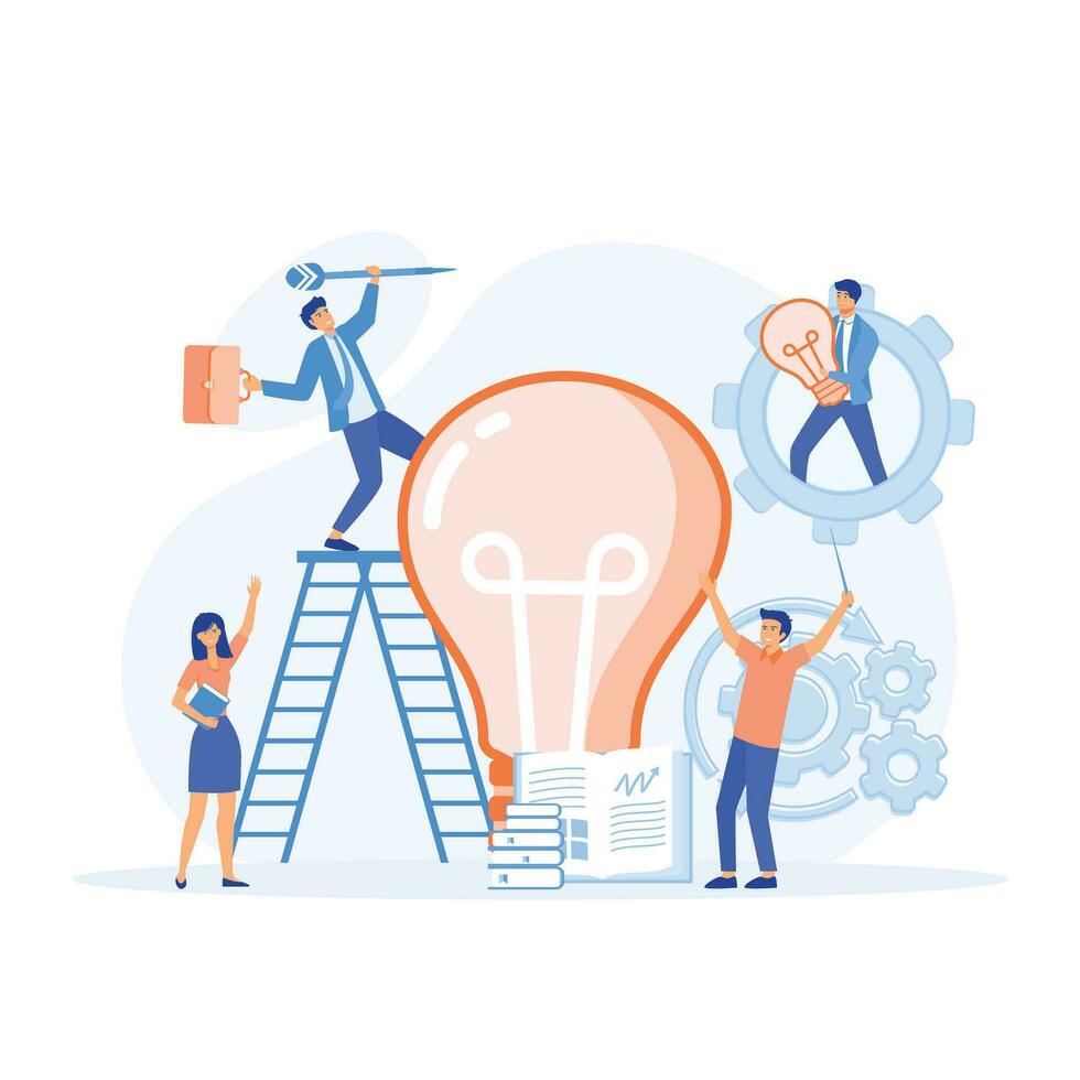 Team brainstorming. Success managers team, creative people have new idea.  young business start up. flat vector modern illustration