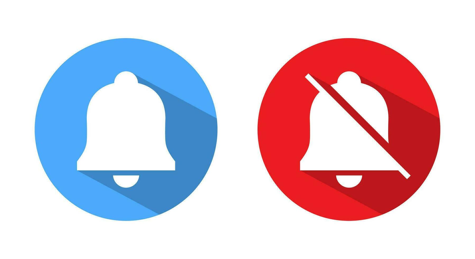 Notification bell icon vector in flat style. Mute reminder button symbol