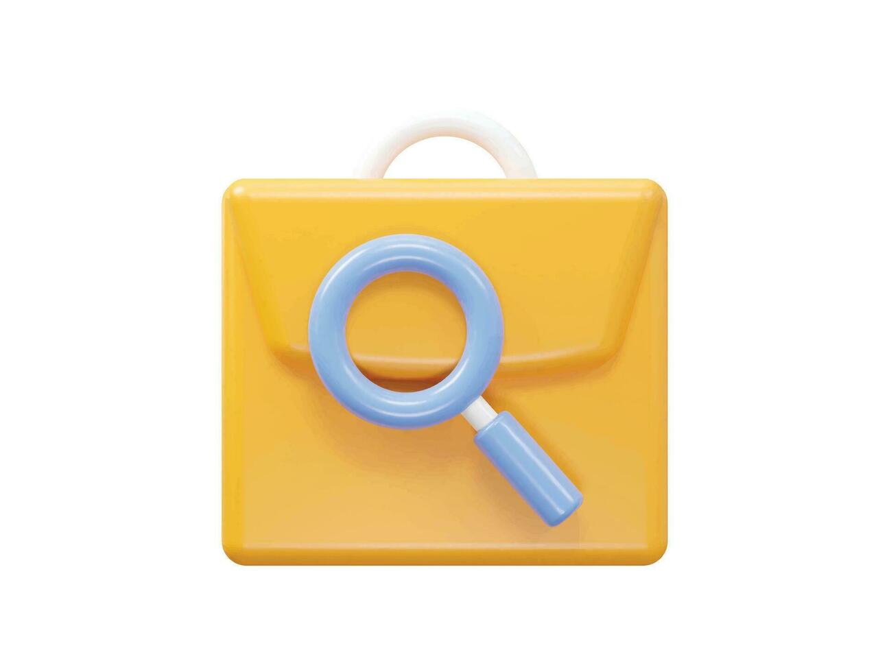 Job search icon 3d rendering illustration element vector