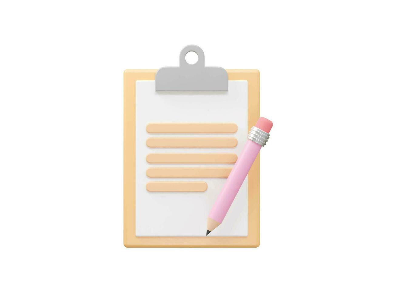 Clipboard icon 3d rendering vector illustration