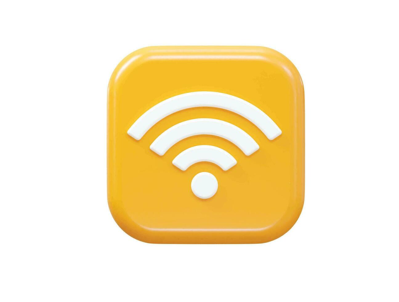 Wifi icon vector 3d rendering illustration