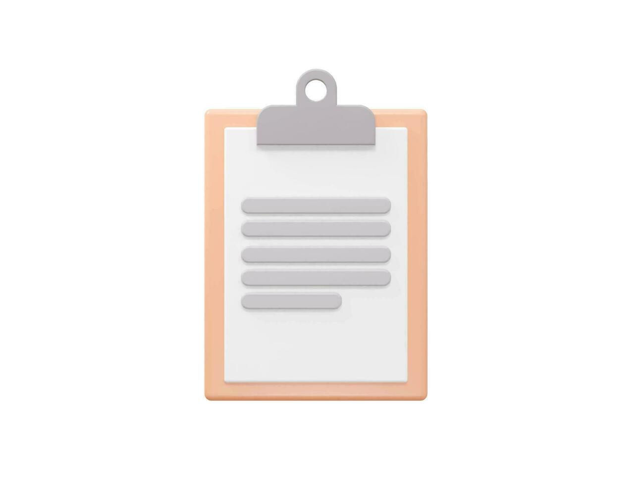 Clipboard icon 3d rendering vector illustration