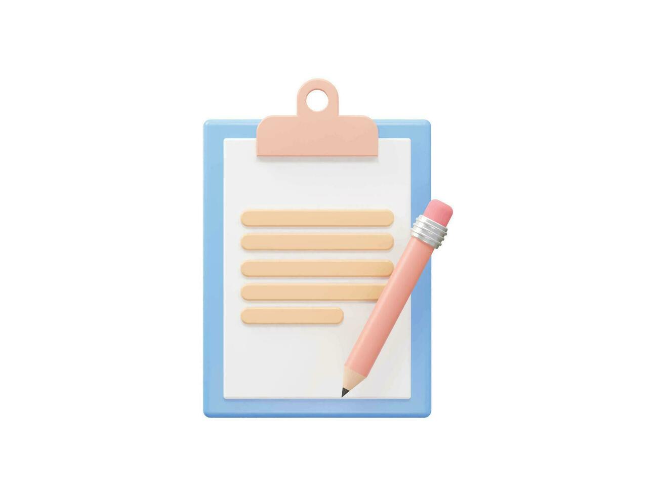 Clipboard icon 3d rendering vector illustration
