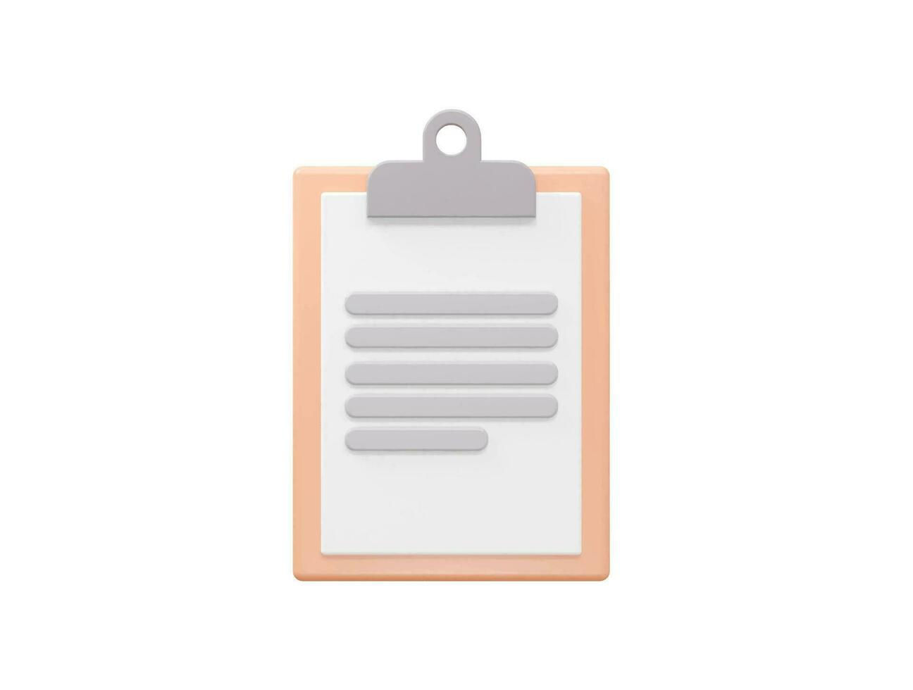 Clipboard icon 3d rendering vector illustration