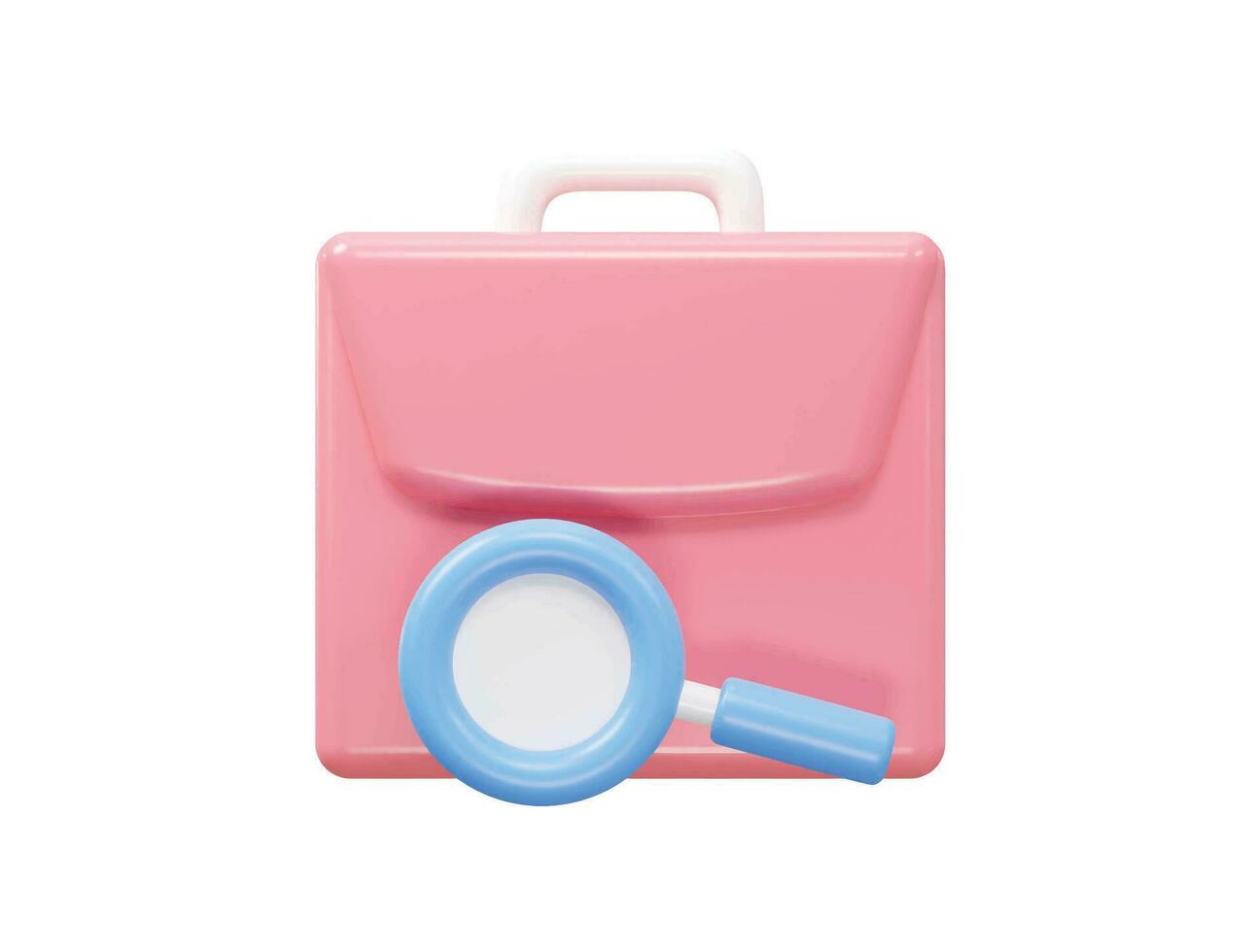 Job search icon 3d rendering illustration element vector