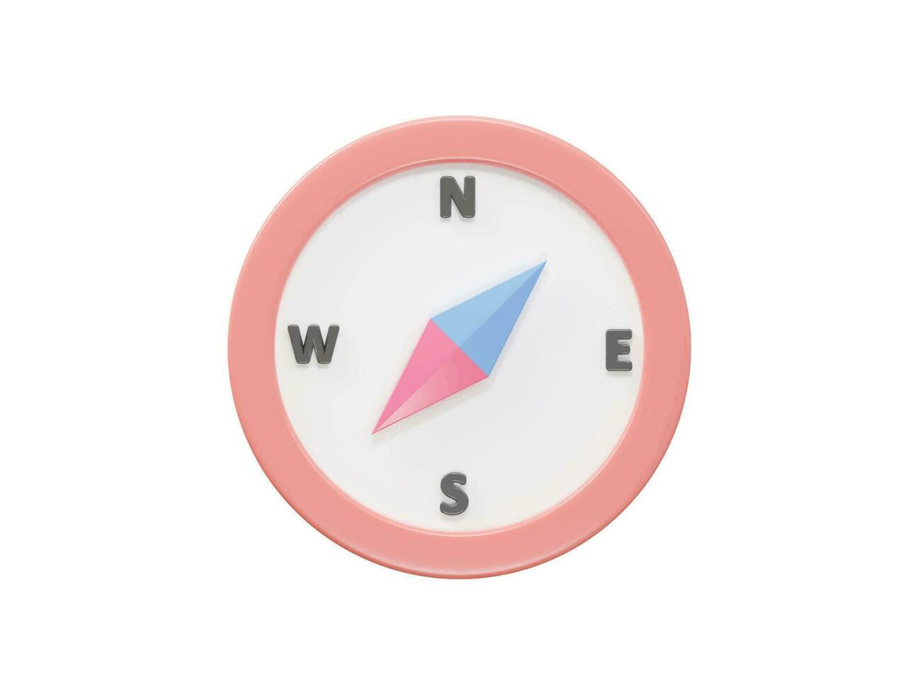 Compass icon vector 3d rendering transparent