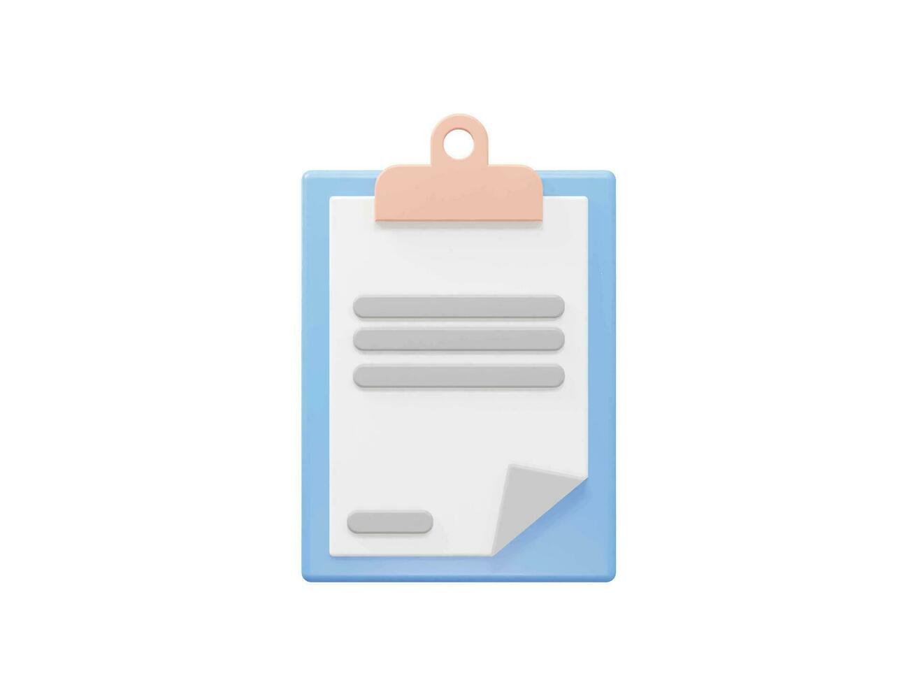 Clipboard icon 3d rendering vector illustration