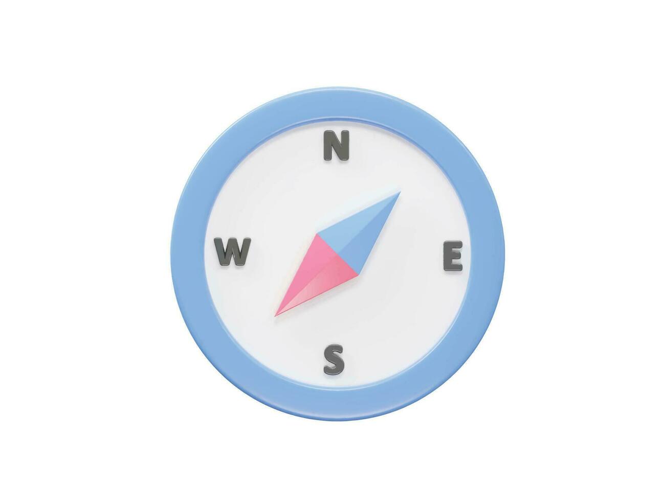 Compass icon vector 3d rendering transparent