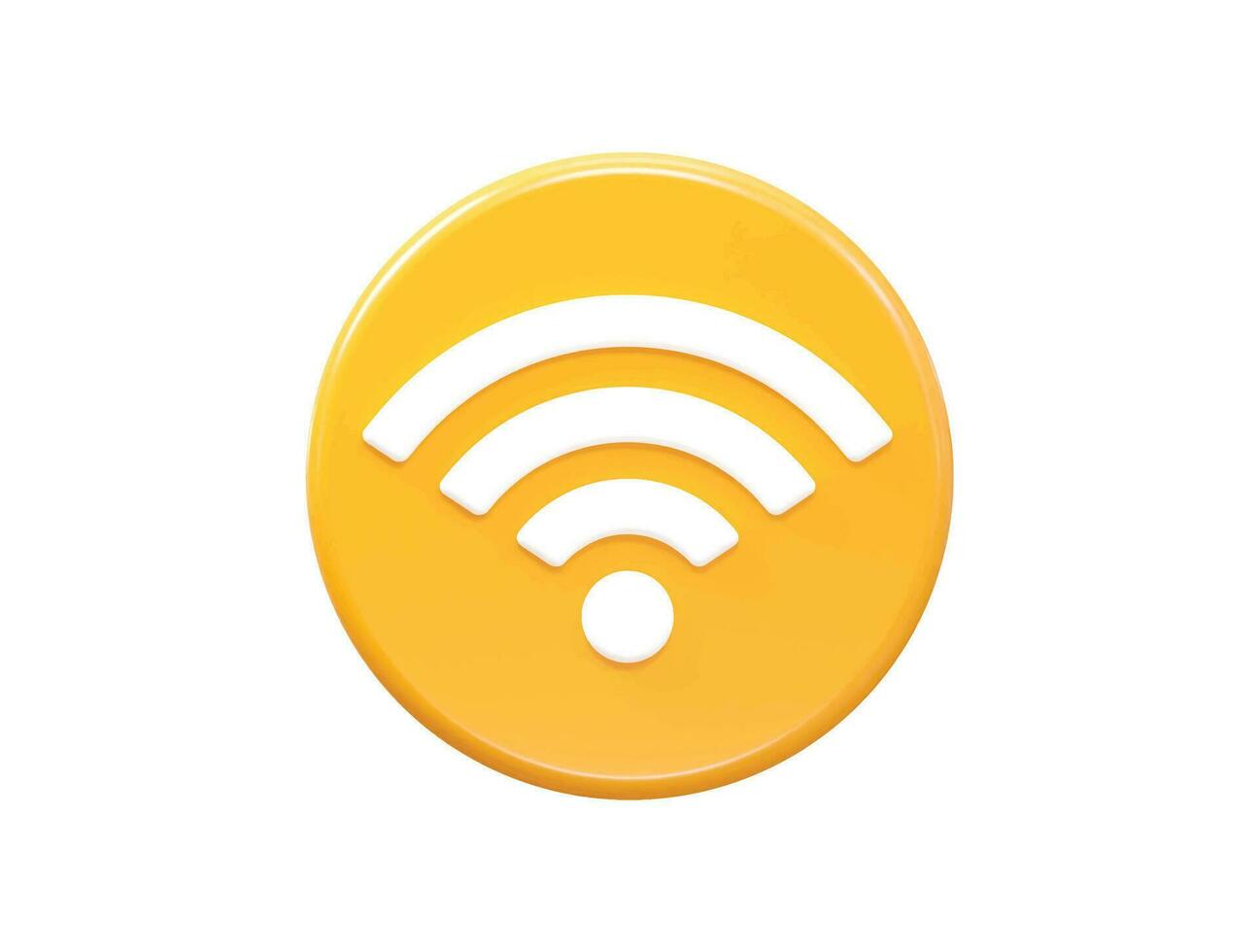 Wifi icon vector 3d rendering illustration