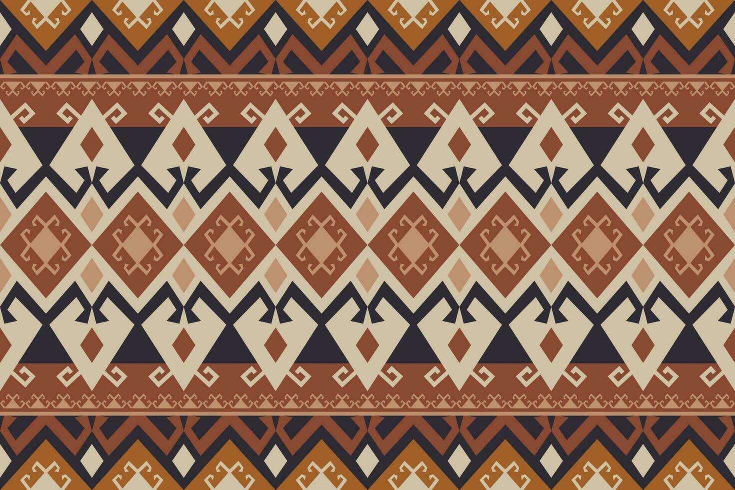 Aztec Kilim geometric pattern. Aztec tribal geometric shape seamless pattern vintage style. Ethnic geometric pattern use for fabric, textile border, carpet, cushion, wallpaper, upholstery, etc. vector