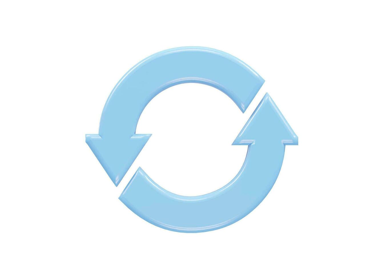 Refresh icon 3d rendering vector element