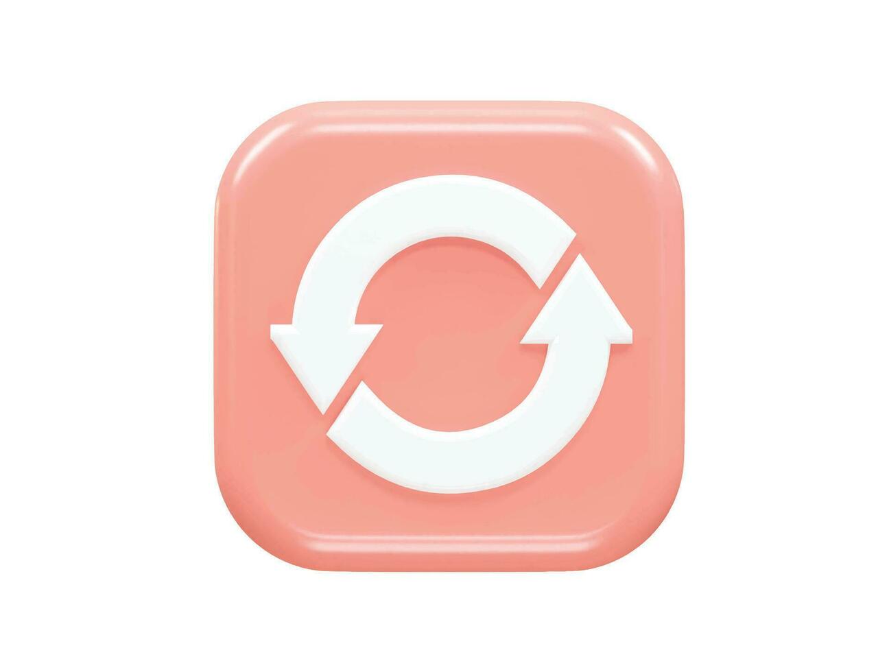 Refresh icon 3d rendering vector element