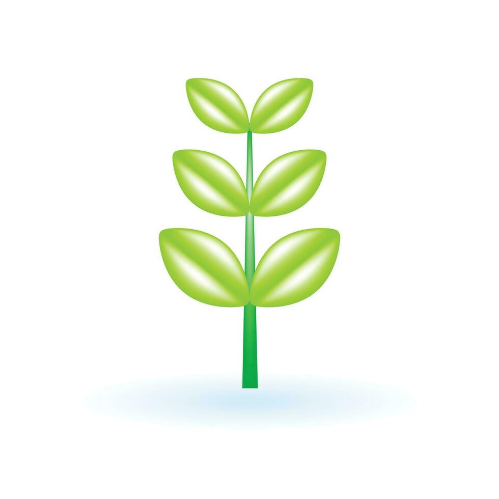 3D Tree Plant Sleeding Sprout Icon. Eco Sustainability Environmental Concept. Glossy Glass Plastic Color. Cute Realistic Cartoon Minimal Style. 3D Render Vector Icon UX UI Isolated Illustration.