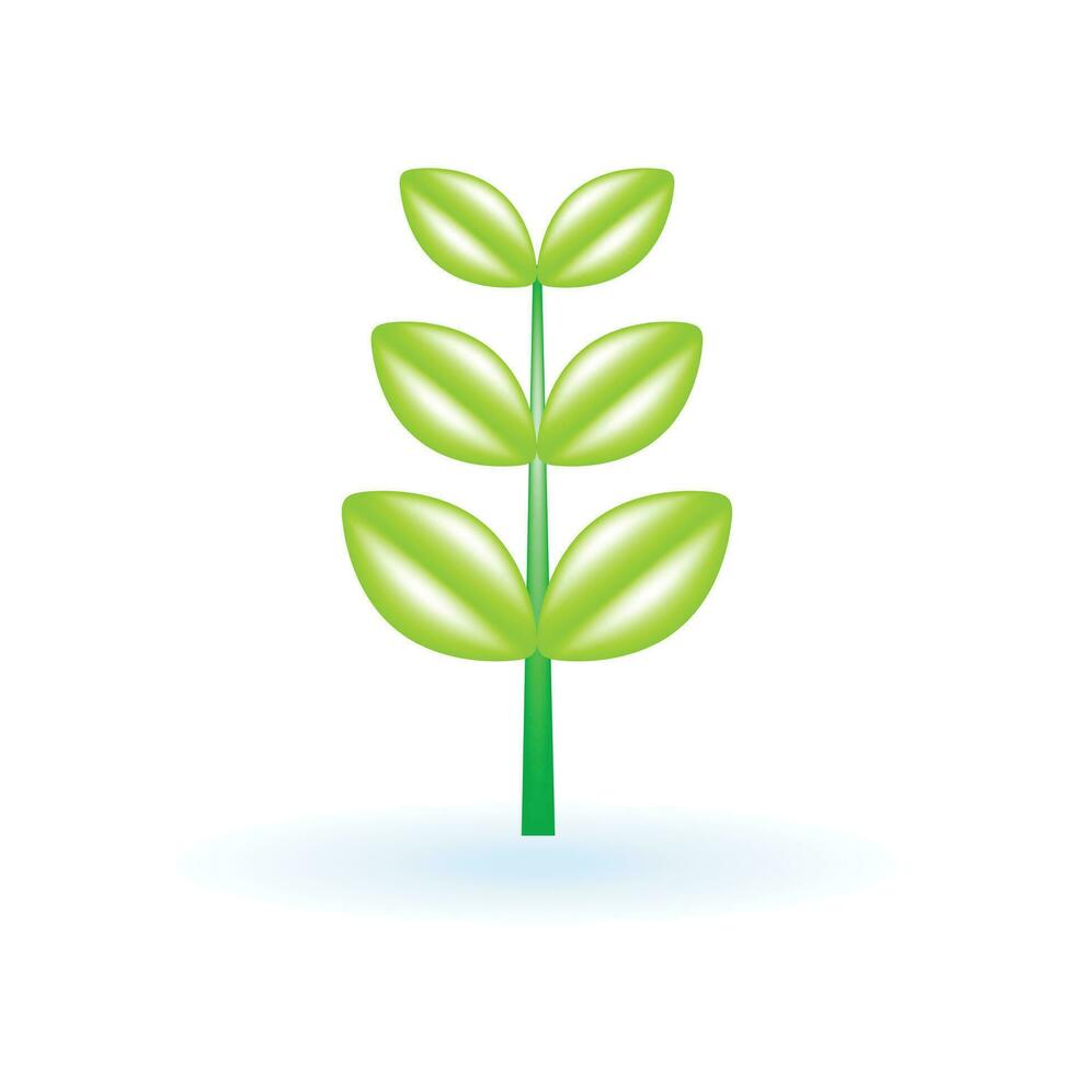 3D Tree Plant Sleeding Sprout Icon. Eco Sustainability Environmental Concept. Glossy Glass Plastic Color. Cute Realistic Cartoon Minimal Style. 3D Render Vector Icon UX UI Isolated Illustration.