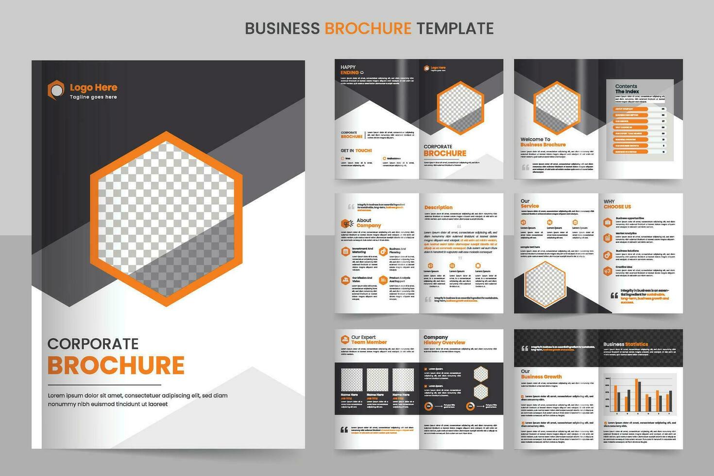 Brochure template layout design and corporate minimal multipage brochure template design vector