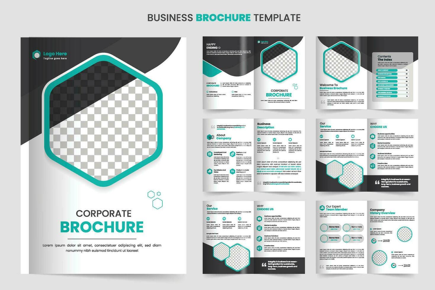 Brochure template layout design and corporate minimal multipage brochure template design vector