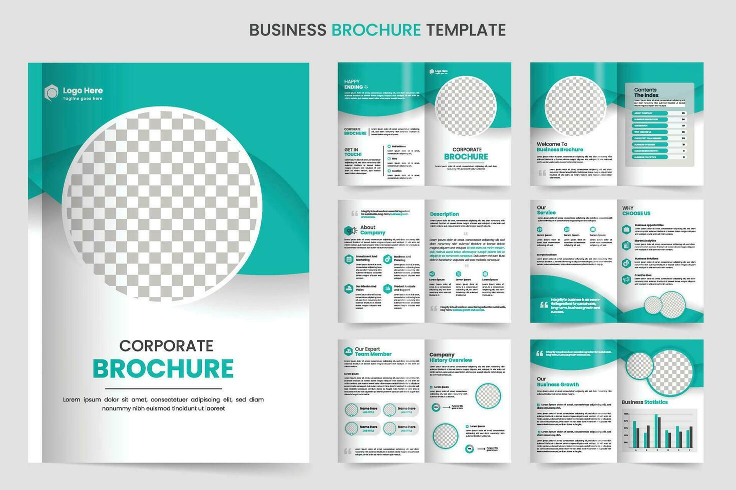 Brochure template layout design and corporate minimal multipage brochure template design vector